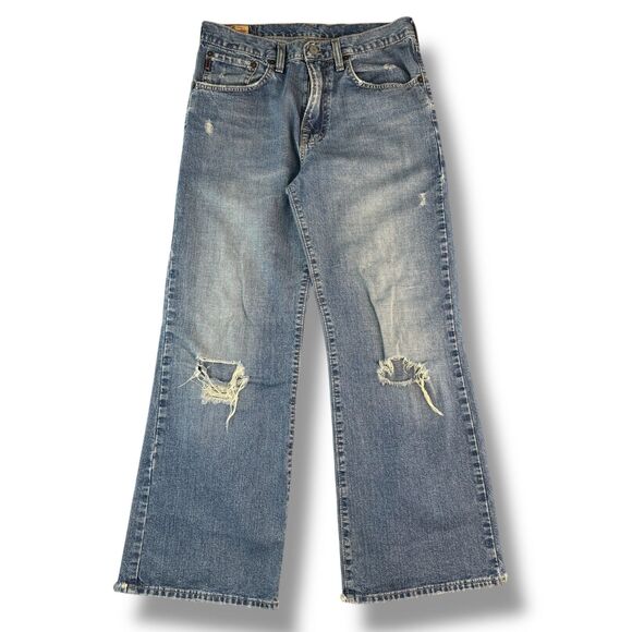 Abercrombie & Fitch Denim - Abercrombie & Fitch RARE Vintage 90's Distressed Boot Cut Low Rise Jeans Size 14
